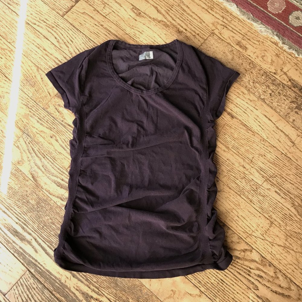 Athleta Burgundy ~ Side Ruched Athletic Top